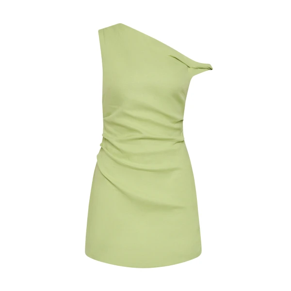 Favi Twist Mini Dress in Light Sage