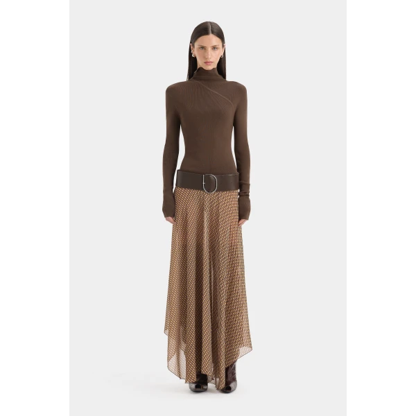 SIR the Label Fino Long Sleeve Top in Mocha | Long Sleeve | Coveti