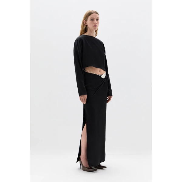 SIR the Label Flure Gown in Black | Evening Gowns | Coveti