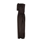 SIR the Label Gabriete Tie Shoulder Dress in Bitter Chocolate | Maxi Dresses | Coveti