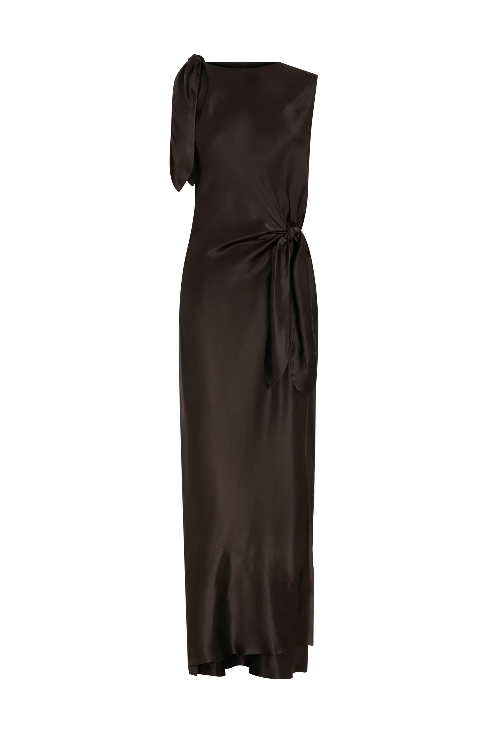 SIR the Label Gabriete Tie Shoulder Dress in Bitter Chocolate SIR the Label Gabriete Tie Shoulder Dress in Bitter Chocolate | Maxi Dresses | Coveti
