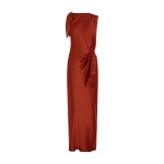 SIR the Label Gabriete Tie Shoulder Dress in Burnt Orange | Maxi Dresses | Coveti
