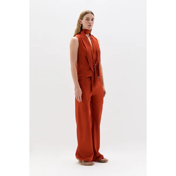 SIR the Label Gabriete Tie Top in Burnt Orange | Tops | Coveti