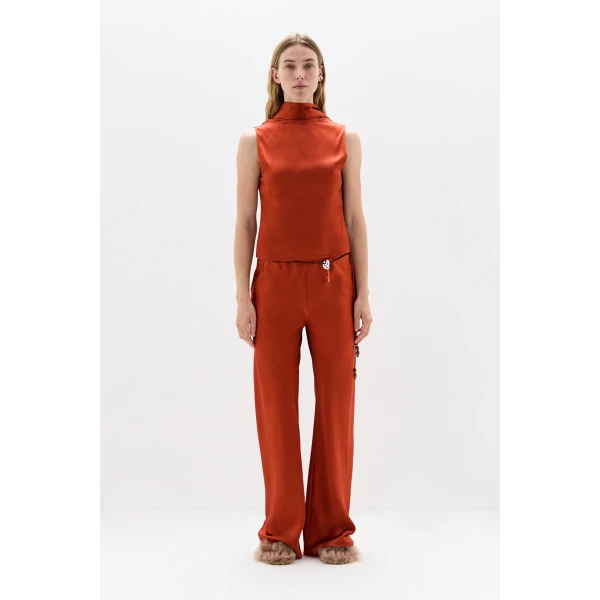 SIR the Label Gabriete Tie Top in Burnt Orange | Tops | Coveti