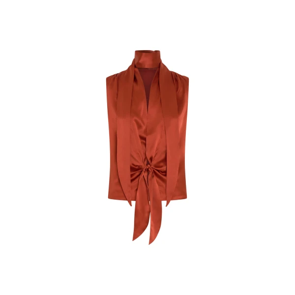 Gabriete Tie Top in Burnt Orange