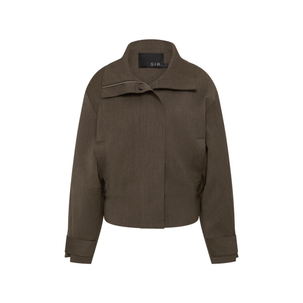 Henrik Bomber Jacket in Chocolate Marle