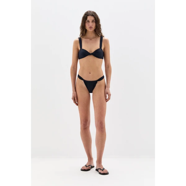 SIR the Label Hilde Ruched Brief in Dark Navy | Bikini | Coveti