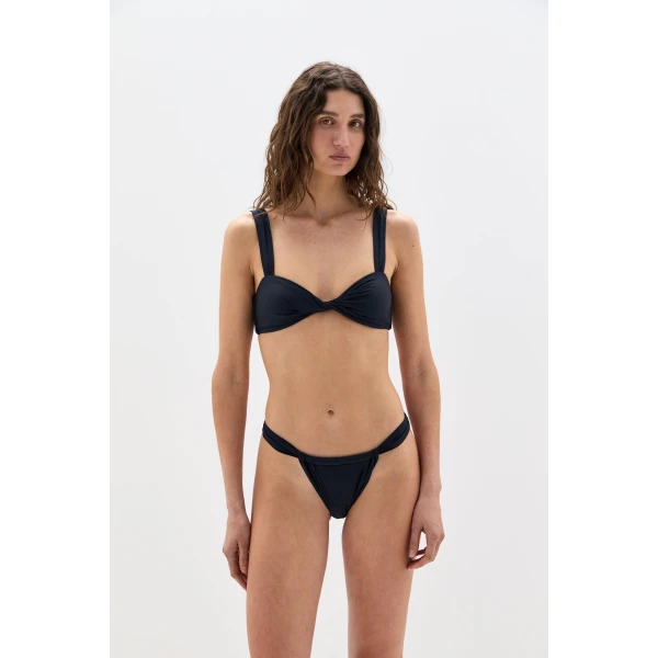 SIR the Label Hilde Ruched Brief in Dark Navy | Bikini | Coveti