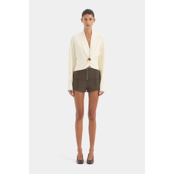 SIR the Label Ida Twist Sweater in Ivory | Sweaters | Coveti
