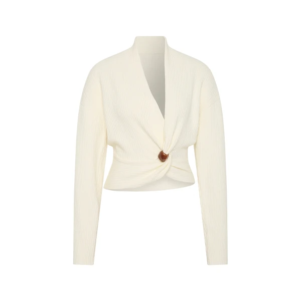 Ida Twist Sweater in Ivory