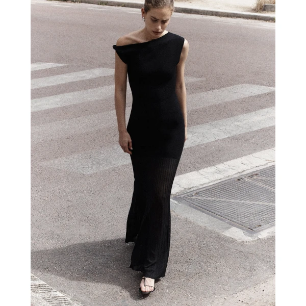 SIR the Label Indigo Twist Dress in Black | Maxi Dresses | Coveti