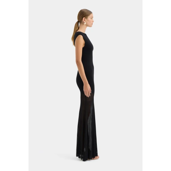 SIR the Label Indigo Twist Dress in Black | Maxi Dresses | Coveti