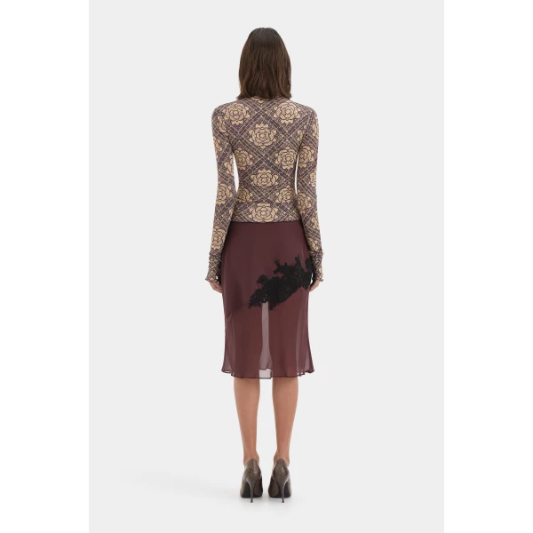 SIR the Label Isola Long Sleeve Top in Rose Parquet Plum | Long Sleeve | Coveti