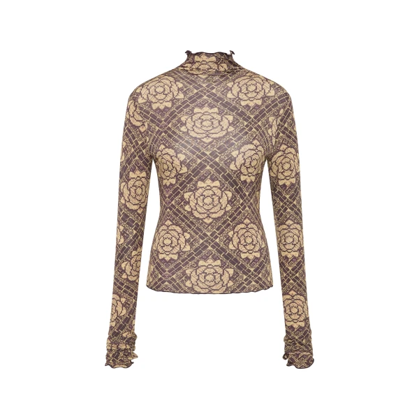 SIR the Label Isola Long Sleeve Top in Rose Parquet Plum | Long Sleeve | Coveti