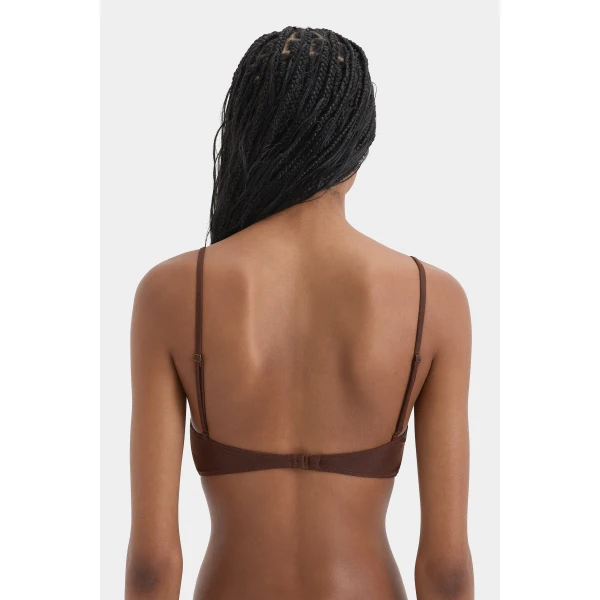 SIR the Label Jacques Mesh Bandeau in Chocolate | Cropped Top | Coveti