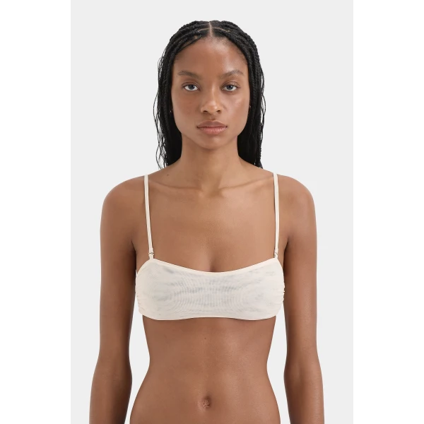 SIR the Label Jacques Mesh Bandeau in Ecru | Cropped Top | Coveti