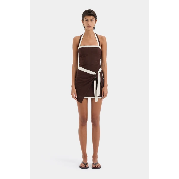 SIR the Label Jacques Mini Dress in Chocolate | Mini Dresses | Coveti