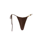 SIR the Label Jeanne Beaded String Brief in Chocolate SIR the Label Jeanne Beaded String Brief in Chocolate | Bikini | Coveti
