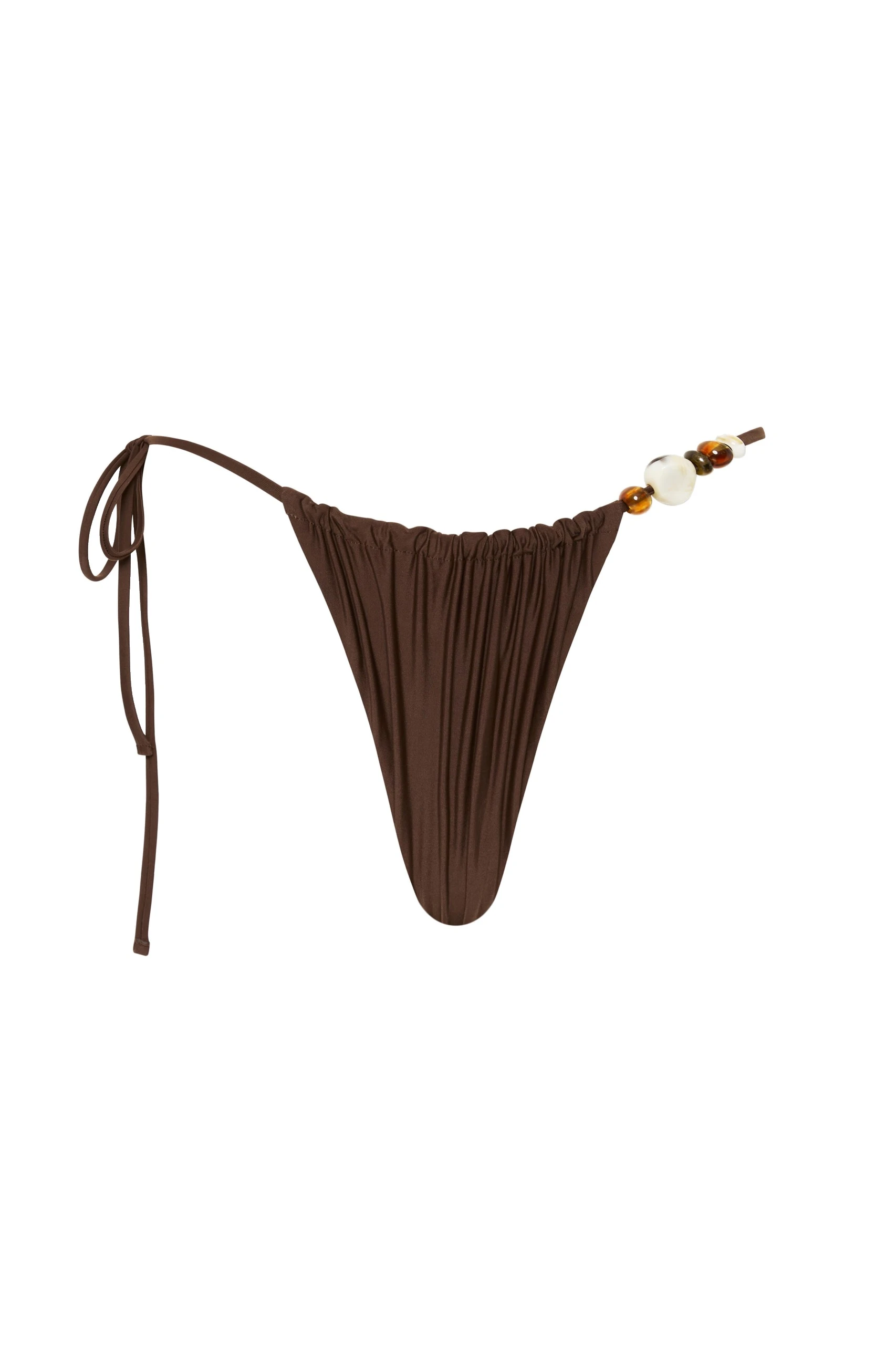 SIR the Label Jeanne Beaded String Brief in Chocolate SIR the Label Jeanne Beaded String Brief in Chocolate | Bikini | Coveti
