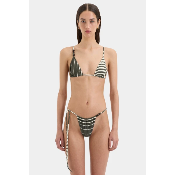 SIR the Label Leilana String Brief in Garden Stripe | Bikini | Coveti