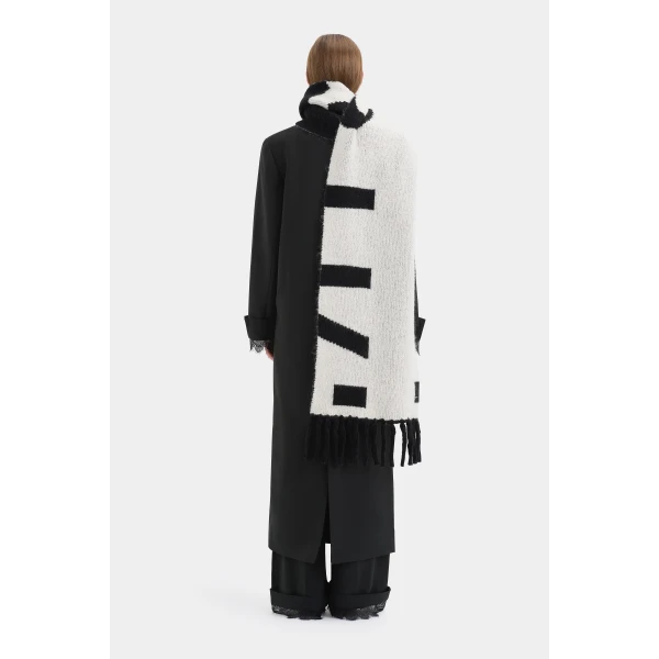 SIR the Label Lennox Knit Scarf in Black Ivory | Scarves | Coveti