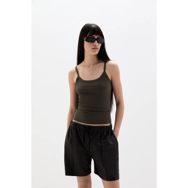 SIR the Label Liana Scoop Tank in Liquorice | Sleeveless | Coveti