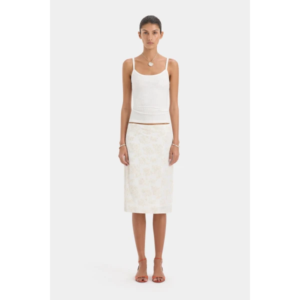 SIR the Label Liana Scoop Tank in White | Sleeveless | Coveti