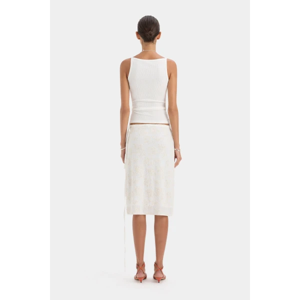 SIR the Label Liana Scoop Tank in White | Sleeveless | Coveti