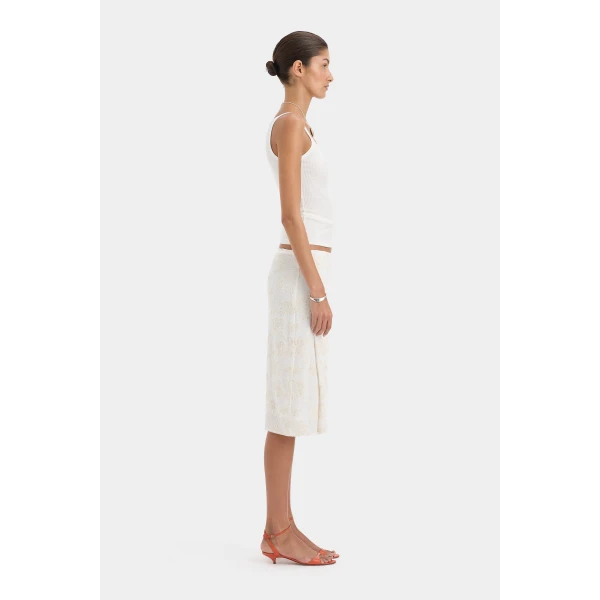 SIR the Label Liana Scoop Tank in White | Sleeveless | Coveti