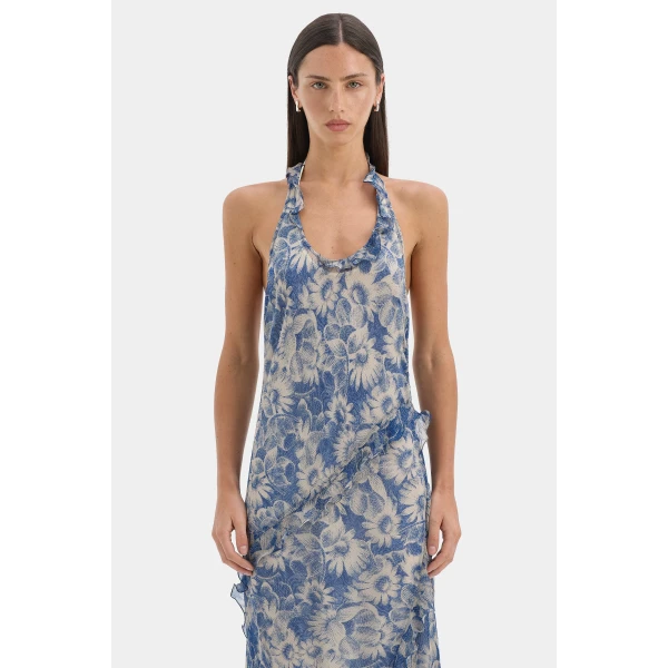 SIR the Label Lilia Halter Maxi Dress in Daisy Meadow | Maxi Dresses | Coveti