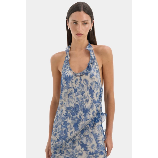 SIR the Label Lilia Halter Maxi Dress in Daisy Meadow | Maxi Dresses | Coveti