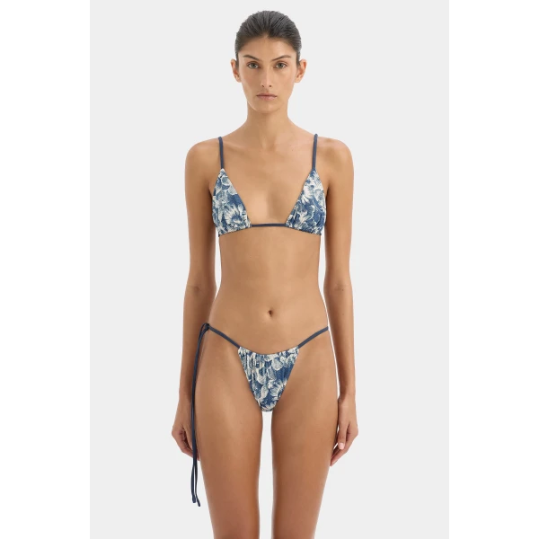 SIR the Label Lilia String Triangle Top in Daisy Meadow | Bikini | Coveti