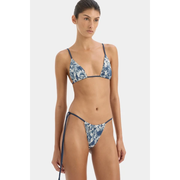 SIR the Label Lilia String Triangle Top in Daisy Meadow | Bikini | Coveti
