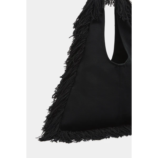 SIR the Label Lior Fringe Bag in Black | Shoulder & Crossbody Bags | Coveti