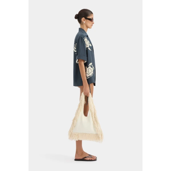 SIR the Label Lior Fringe Bag in Ivory | Shoulder & Crossbody Bags | Coveti
