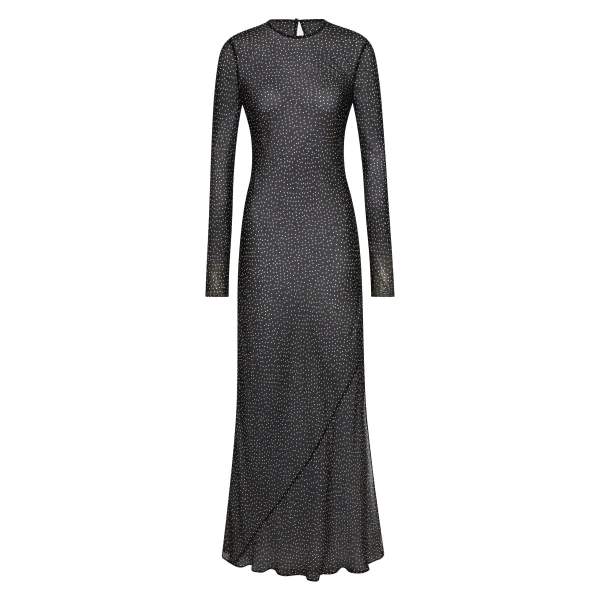 Lisander Long Sleeve Dress in Polka Dot Nero