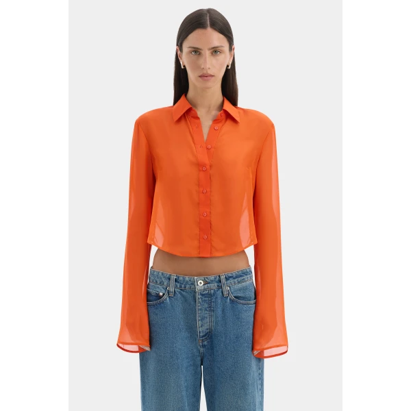 SIR the Label Lisander Shirt in Tangerine | Shirts | Coveti