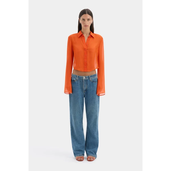 SIR the Label Lisander Shirt in Tangerine | Shirts | Coveti