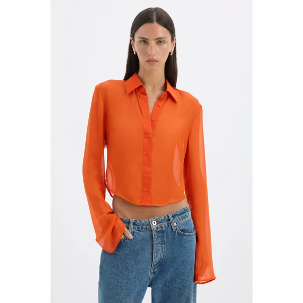 SIR the Label Lisander Shirt in Tangerine | Shirts | Coveti
