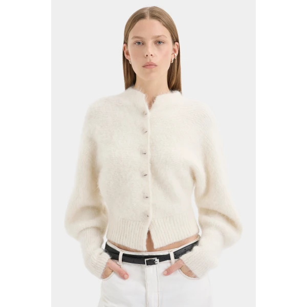 SIR the Label Lise Cardigan in Ivory | Cardigan | Coveti