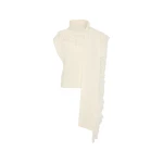 SIR the Label Livae Knitted Scarf Top in Ivory | Knitwear | Coveti