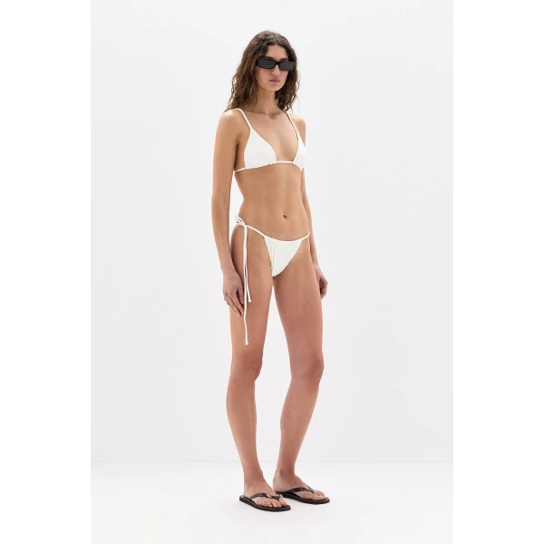 SIR the Label Louis String Triangle Top in Ivory | Bikini | Coveti