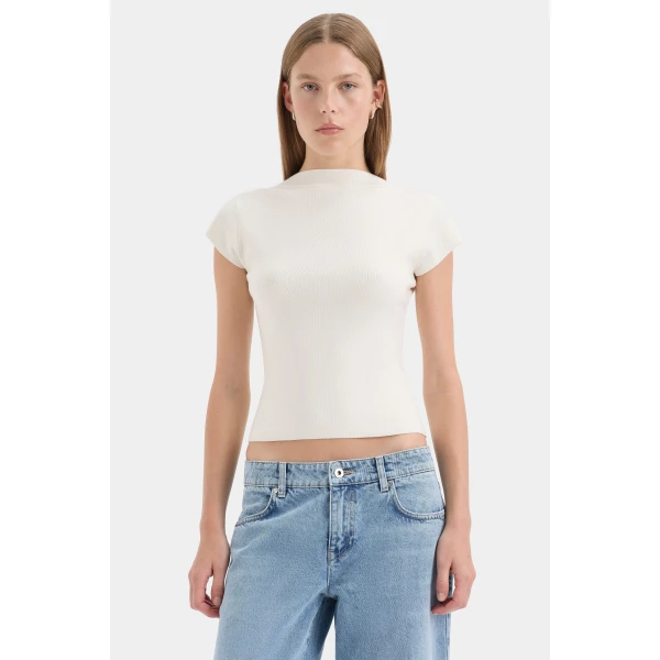 SIR the Label Lucia Straight Jean in Light Indigo | Denim | Coveti