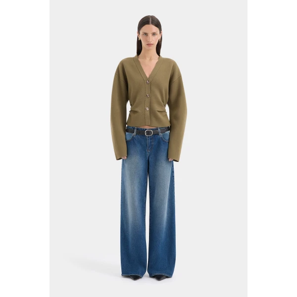 SIR the Label Lucia Straight Jean in Washed Indigo | Denim | Coveti