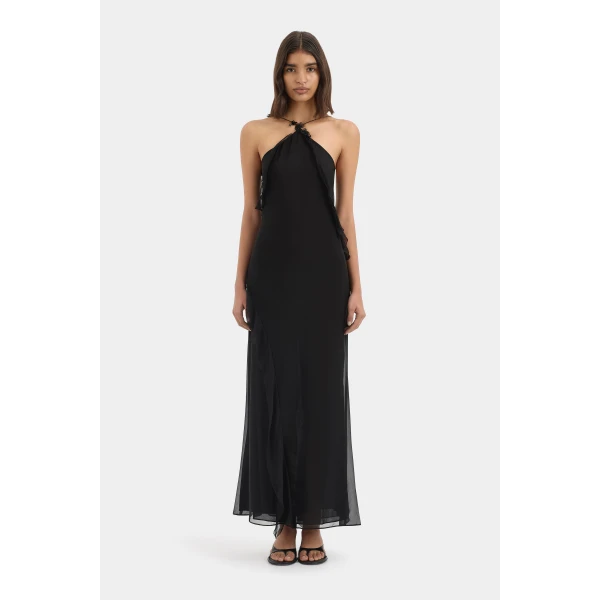 SIR the Label Lysia Halter Gown in Black | Evening Gowns | Coveti