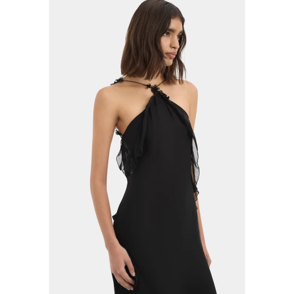 SIR the Label Lysia Halter Gown in Black | Evening Gowns | Coveti