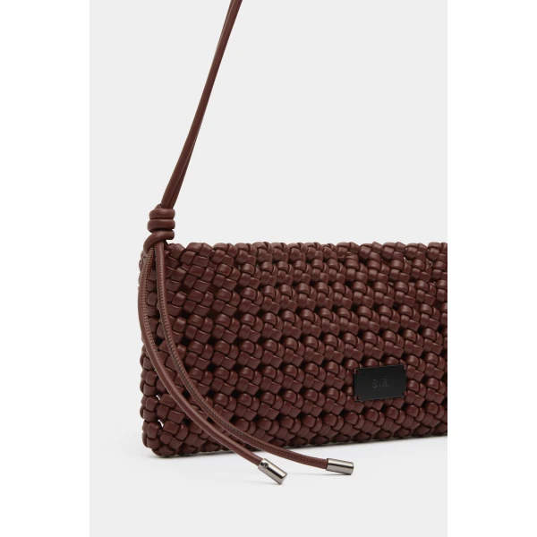 SIR the Label Macrame Bag in Bordeaux | Shoulder & Crossbody Bags | Coveti