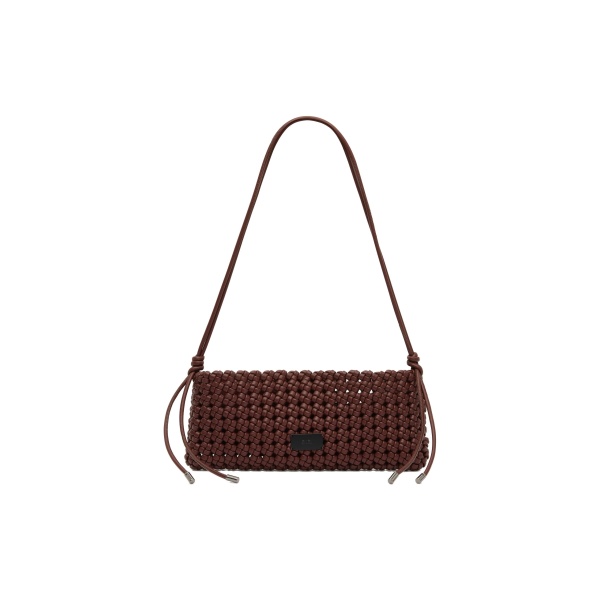 SIR the Label Macrame Bag in Bordeaux | Shoulder & Crossbody Bags | Coveti