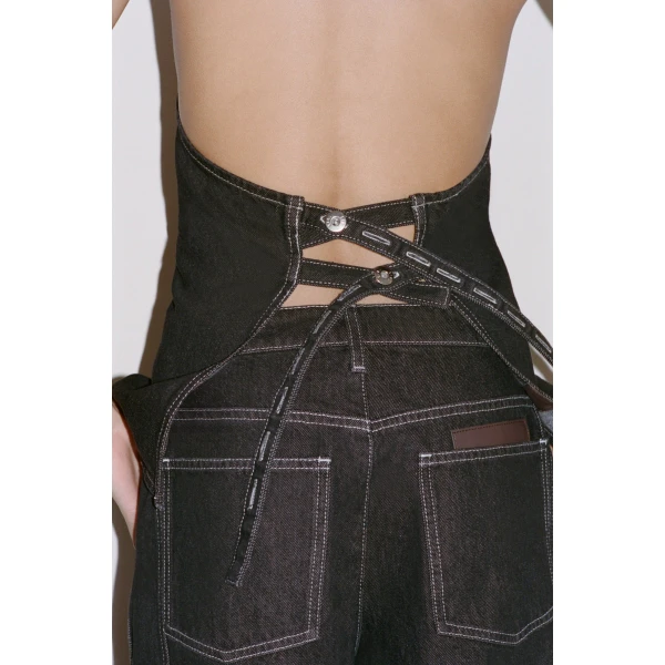 SIR the Label Malou Halter Top in Dark Grey | Sleeveless | Coveti