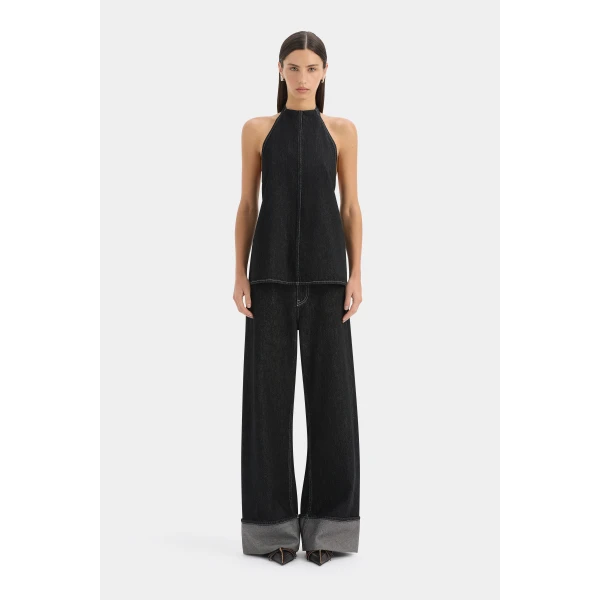 SIR the Label Malou Halter Top in Dark Grey | Sleeveless | Coveti